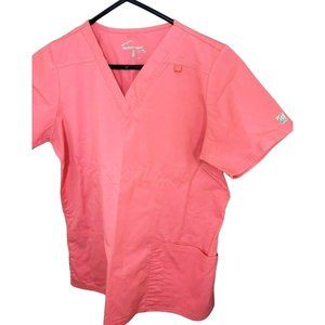 Pink Butter Soft U.A Scrub Stretch Scrub Top Medium